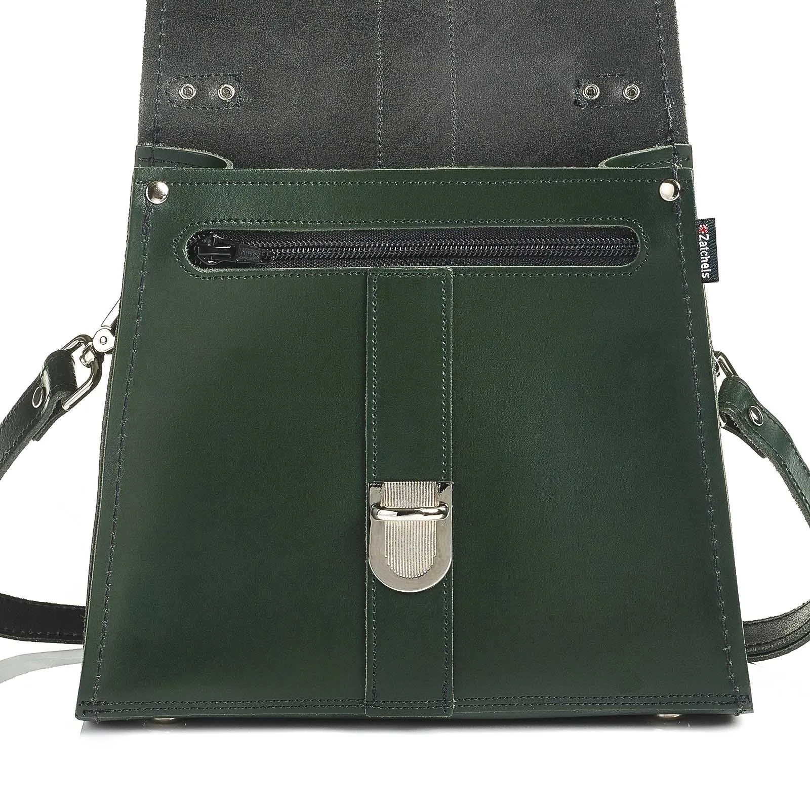 The Brit - Handmade Leather Cross Body Bag in  Ivy Green