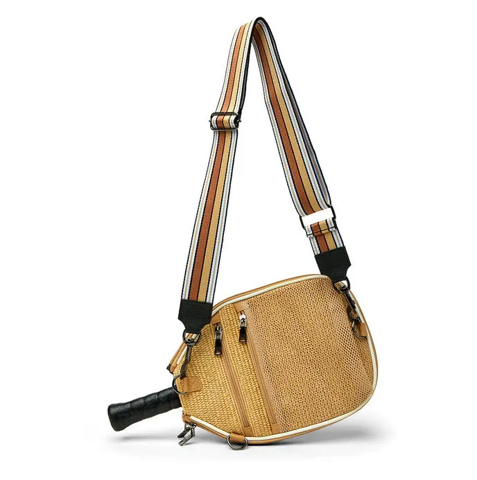 The Pickleball Tote in Dune Raffia