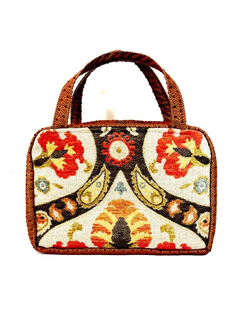 Toiletries Case in Ivory Floral Tapestry