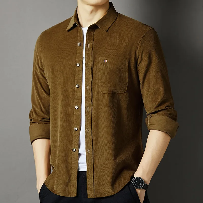 Top Quality 100% Cotton Fashion Brand Streetwear Button Up Regular Fit Cargo Shirt Men Long Sleeve  Casual Clothes Men