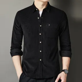 Top Quality 100% Cotton Fashion Brand Streetwear Button Up Regular Fit Cargo Shirt Men Long Sleeve  Casual Clothes Men