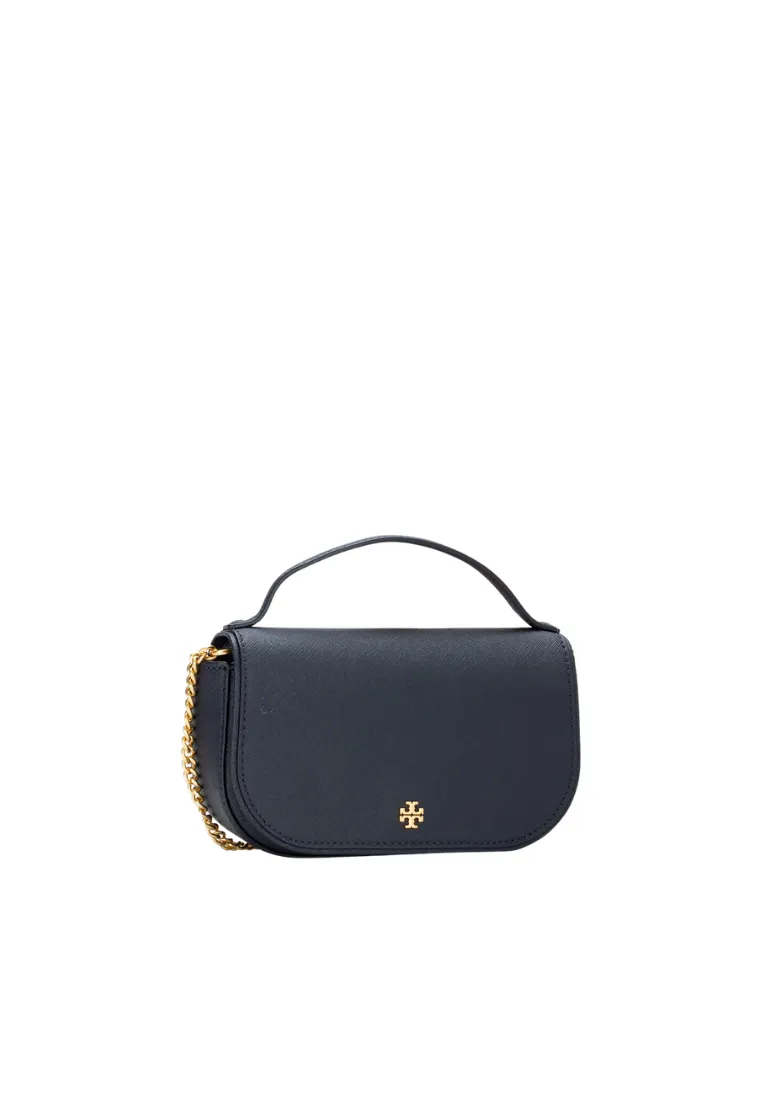 Tory Burch Emerson Crossbody Bag Saffiano In Tory Navy 134841