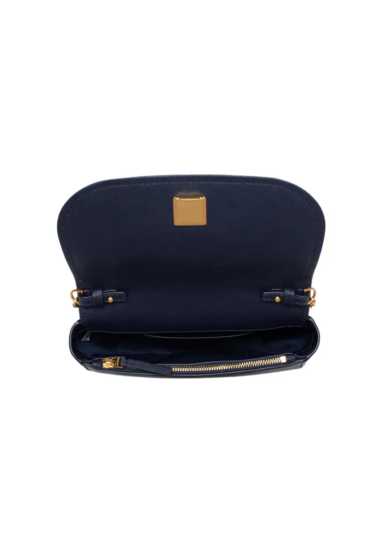 Tory Burch Emerson Crossbody Bag Saffiano In Tory Navy 134841