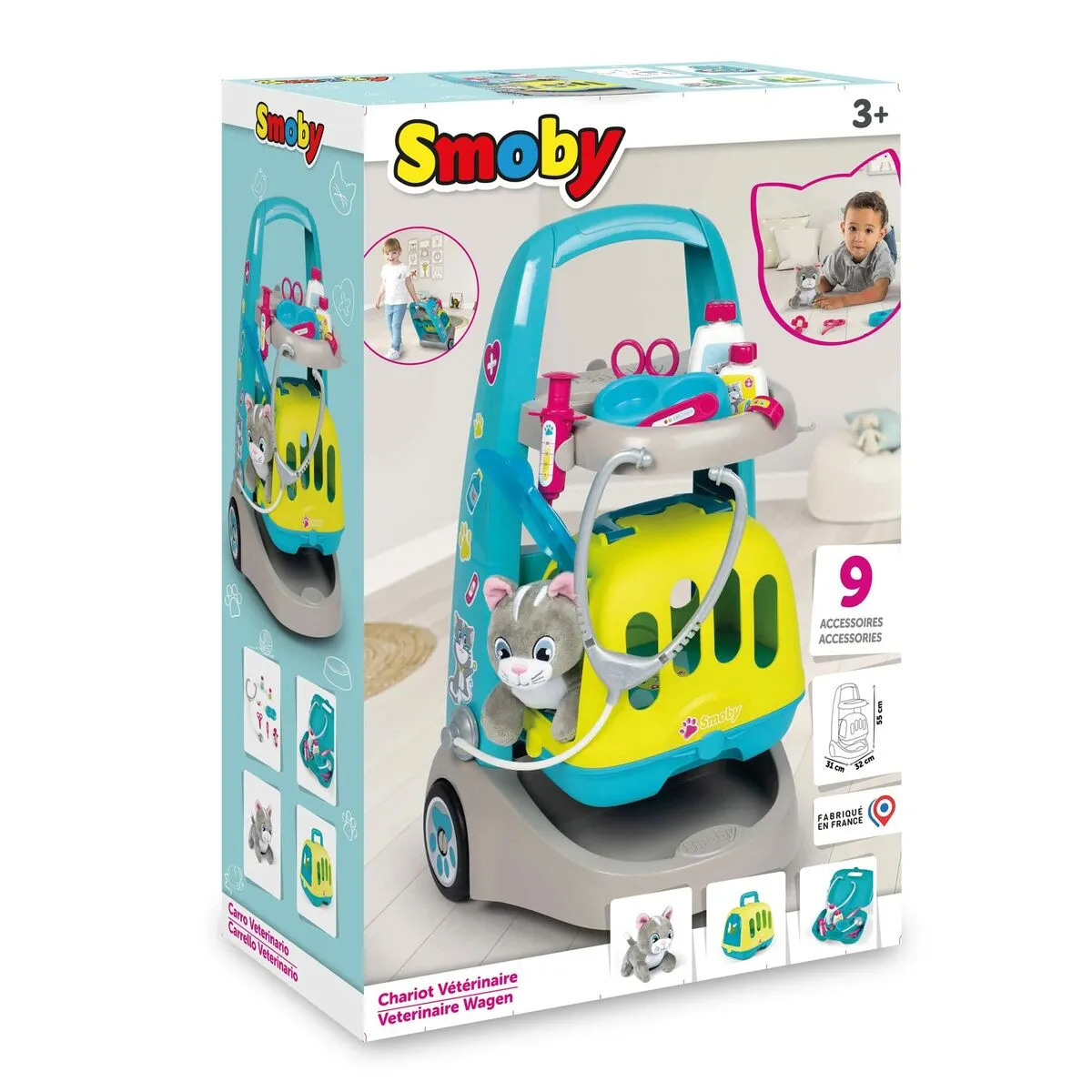 Toy Medical Case with Accessories Smoby VETERINARY TROLLEY