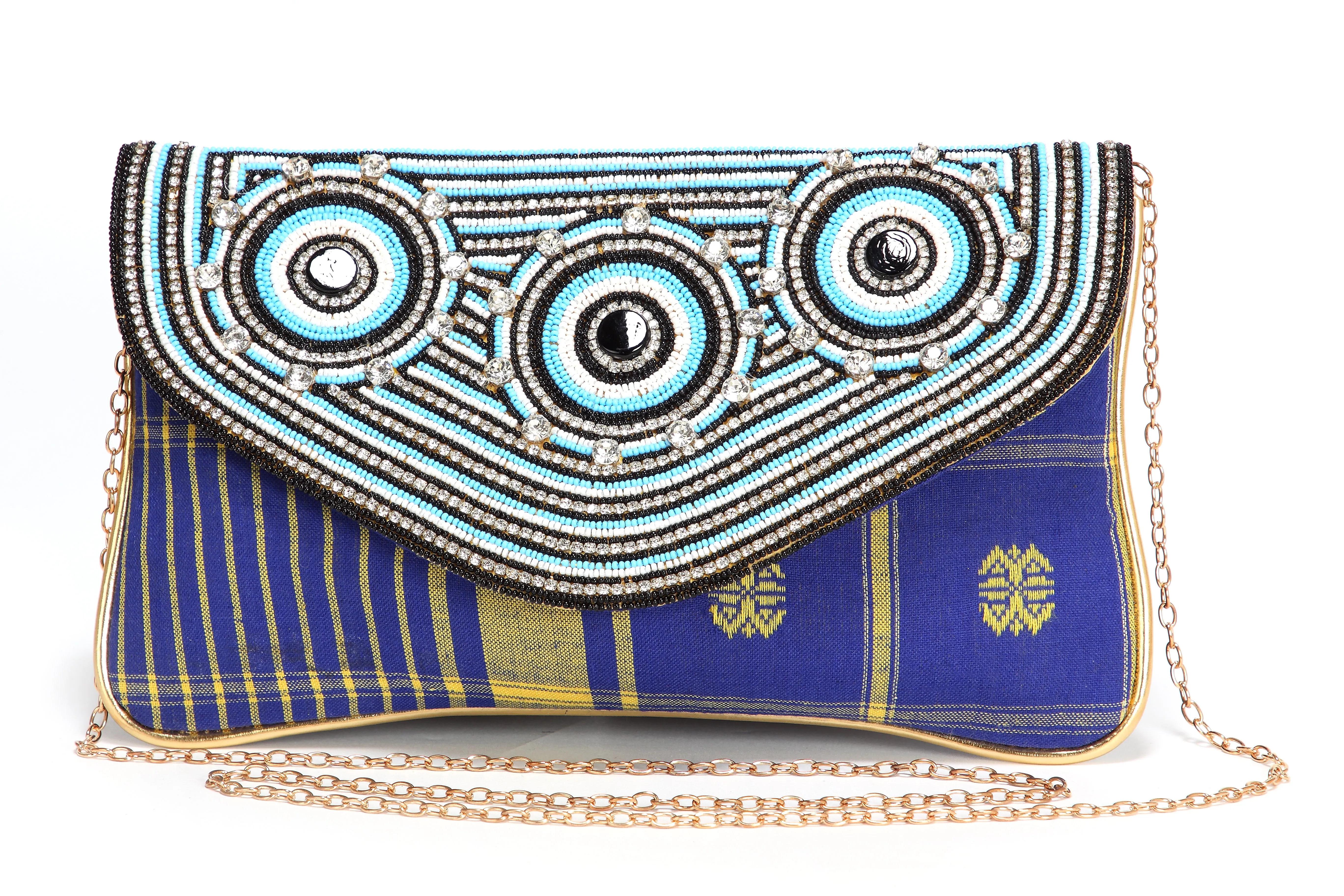 Tribal Style Beaded Handheld Clutch