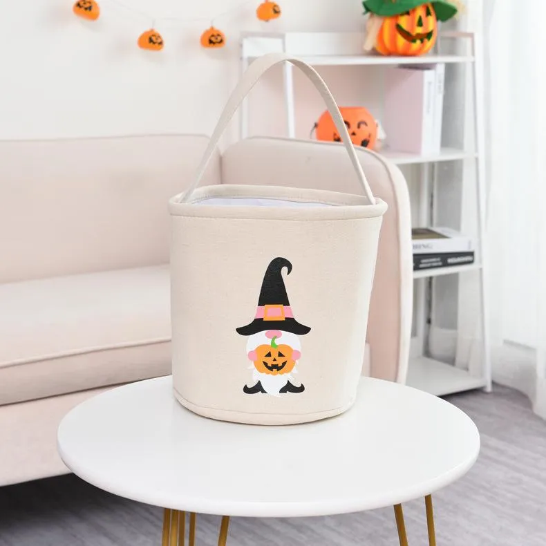 Trick or Treat Bucket Halloween Basket Monogram Trick or Treat Halloween Bag