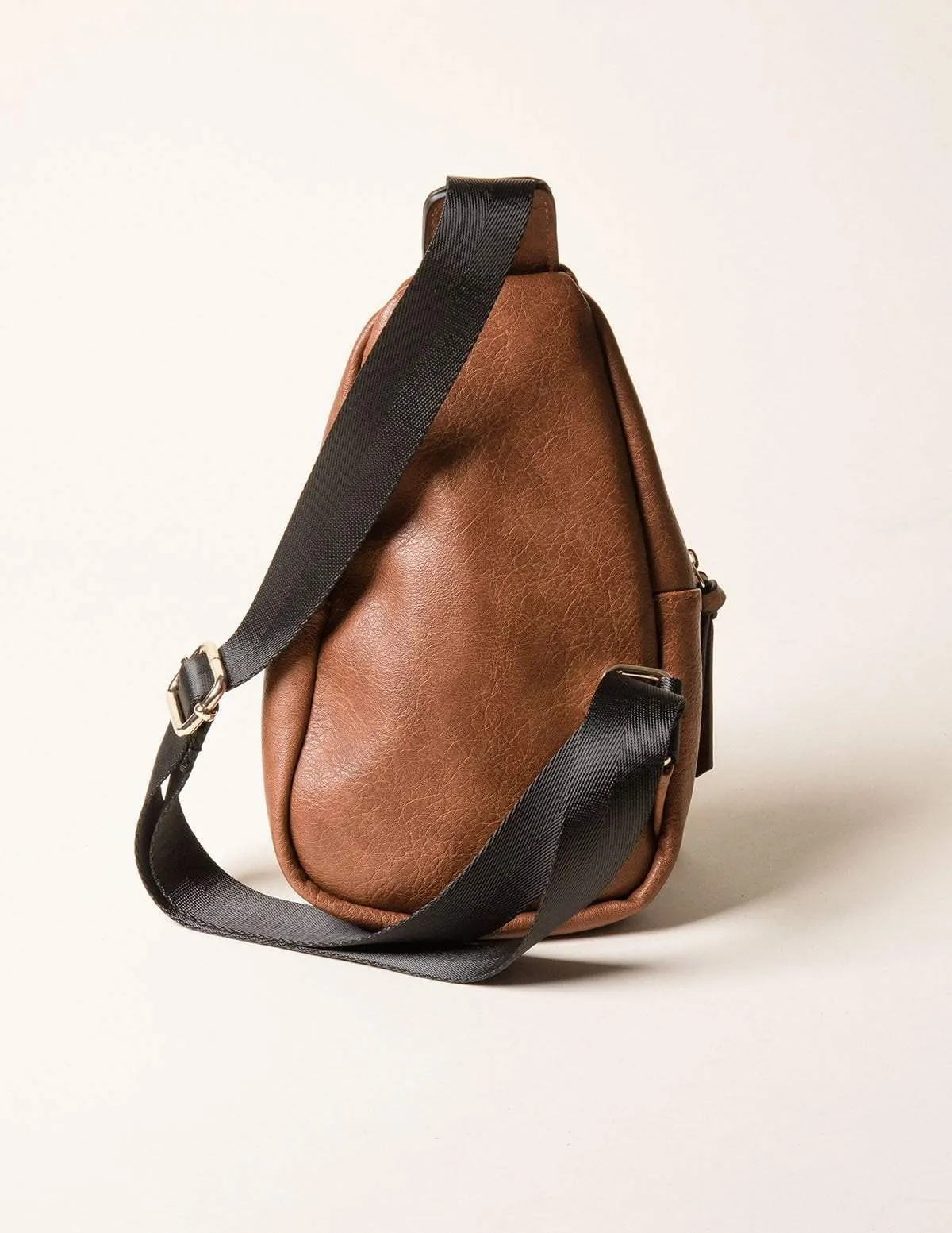 Vegan Leather Crossbody Bag - Black - As-Is-Clearance