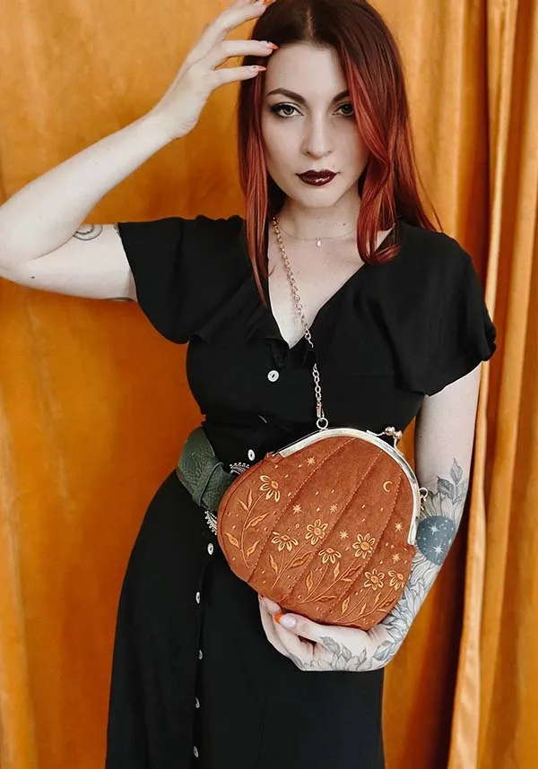 Velvet Embroidered Pumpkin | PURSE