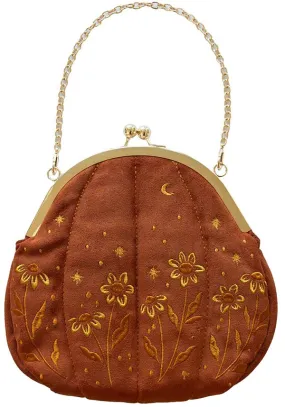 Velvet Embroidered Pumpkin | PURSE