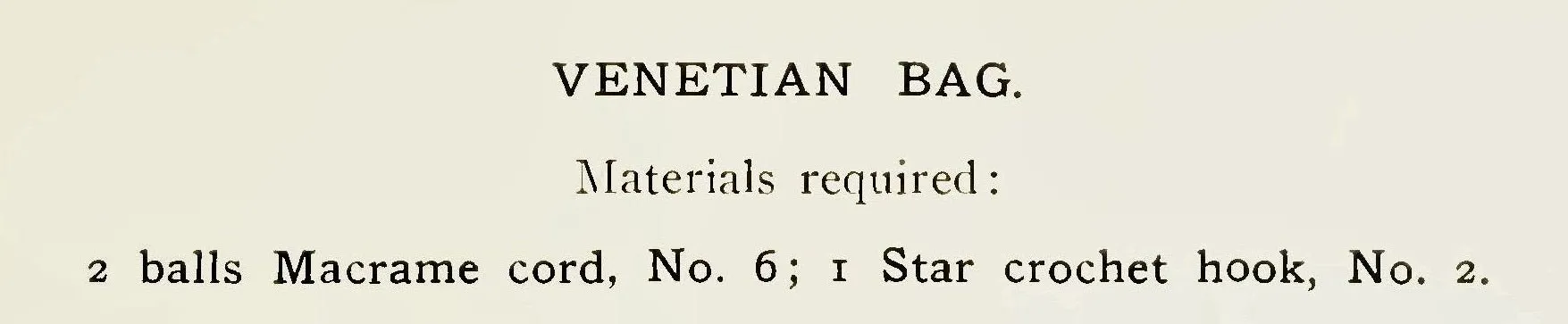 Venetian Crochet Handbag Pattern, 1912 - 1913 Ladies Accessory, Instant Download