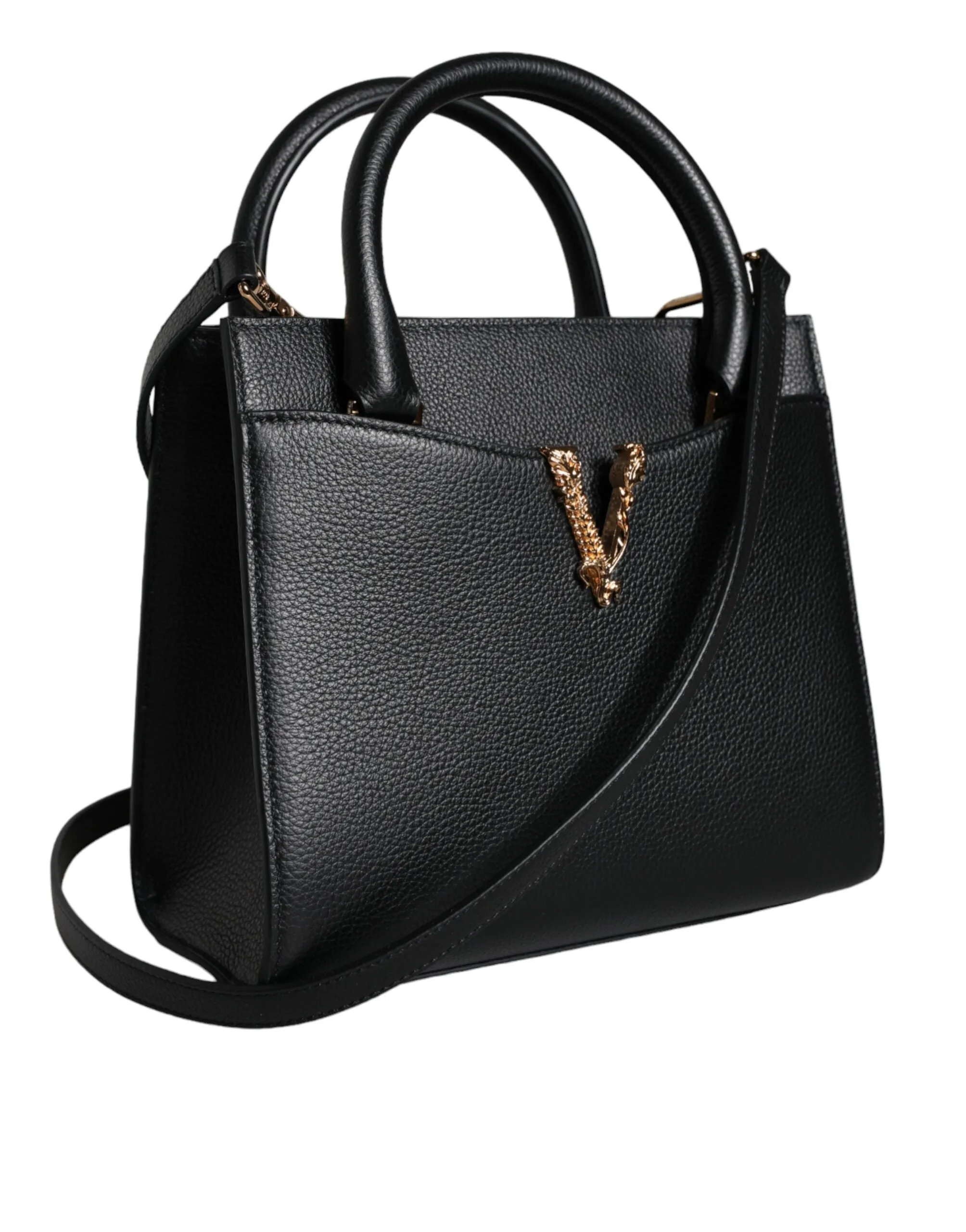 Versace Virtus Top Handle Leather Bag