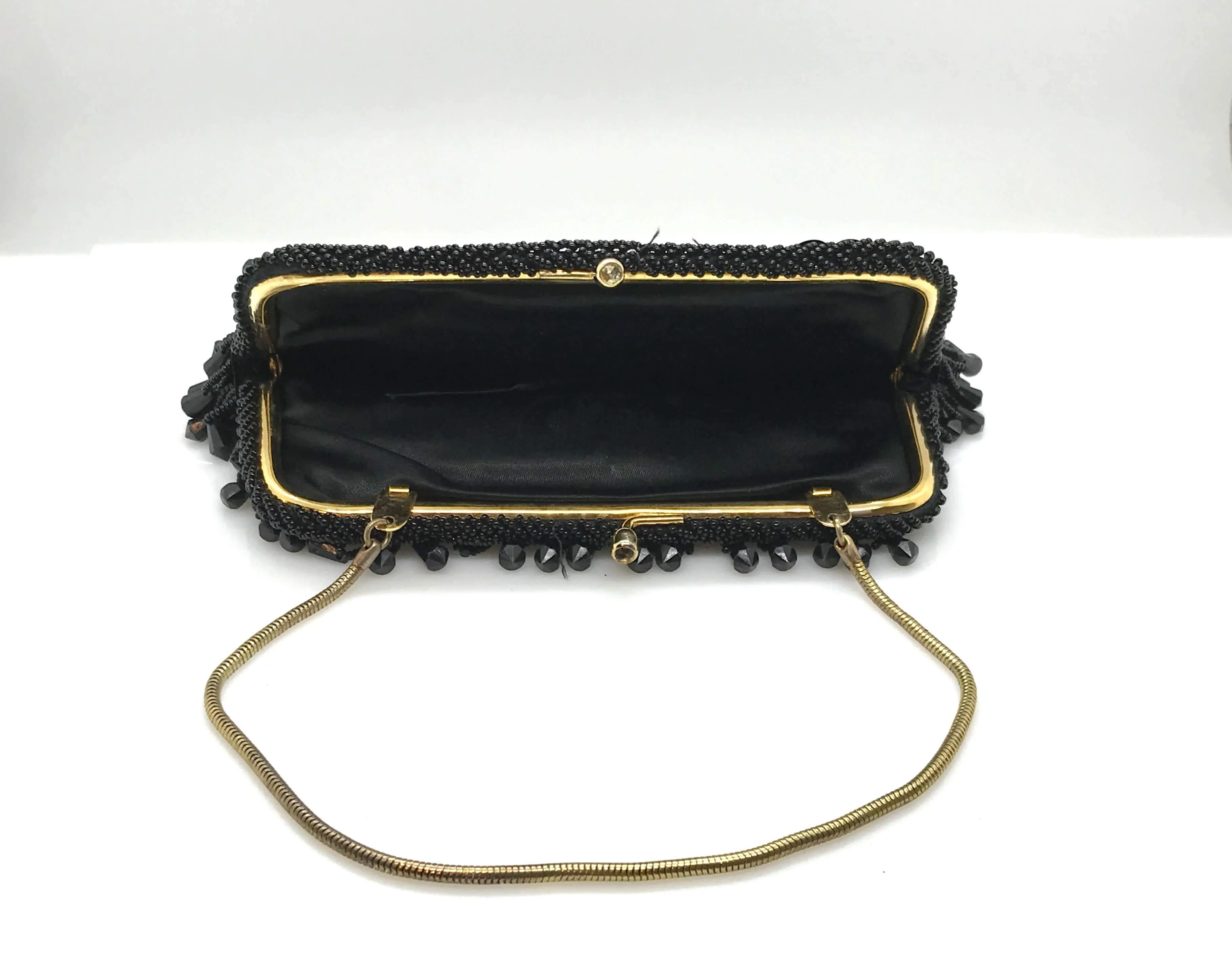 Vintage Black Beaded Walborg Riviere Evening Purse