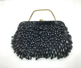 Vintage Black Beaded Walborg Riviere Evening Purse