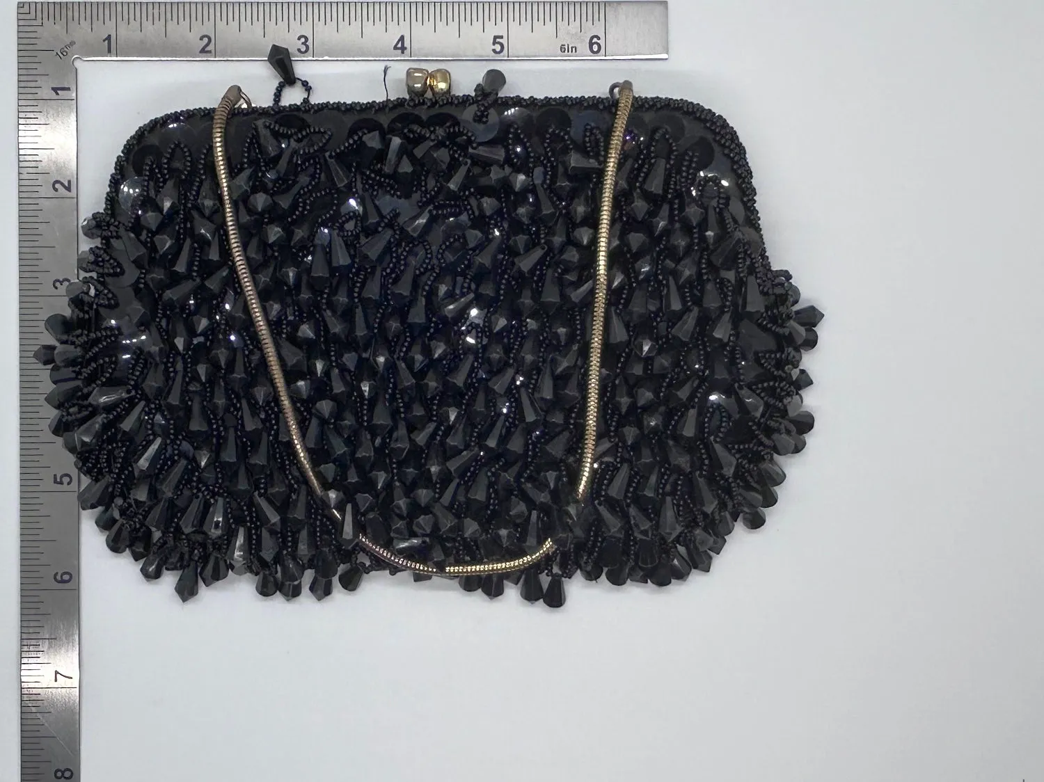 Vintage Black Beaded Walborg Riviere Evening Purse