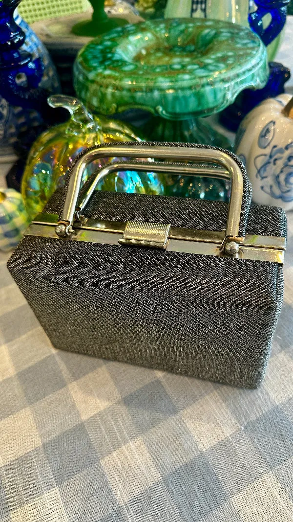 Vintage Box Purse - Gray Sparkle