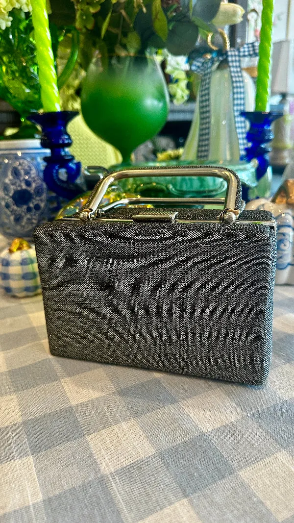 Vintage Box Purse - Gray Sparkle