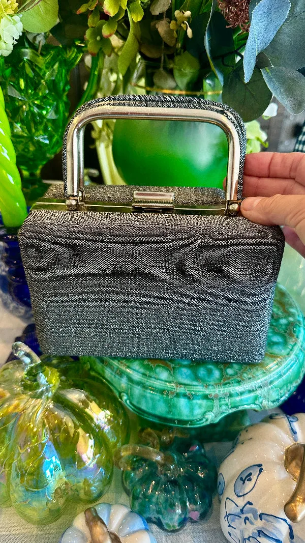 Vintage Box Purse - Gray Sparkle