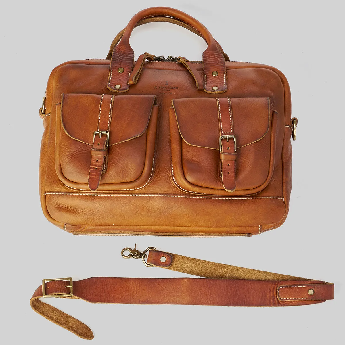 Vintage Stone-Washed Briefcase #100