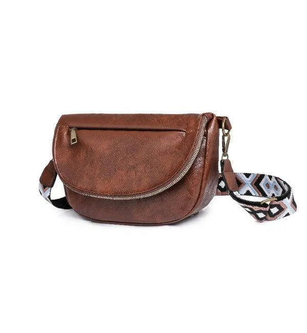 Vintage Vegan Leather Crossbody Bag