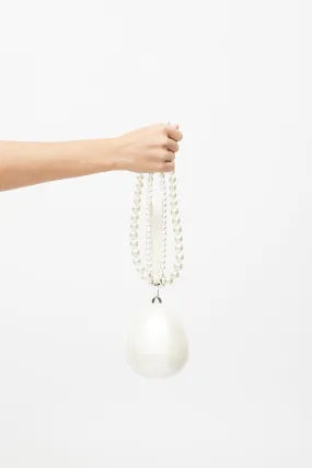 White Micro Pearl Egg Bag