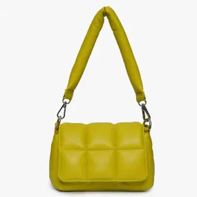 Women's Lime Green Genuine Leather Crossbody Bag | 15x20x8cm