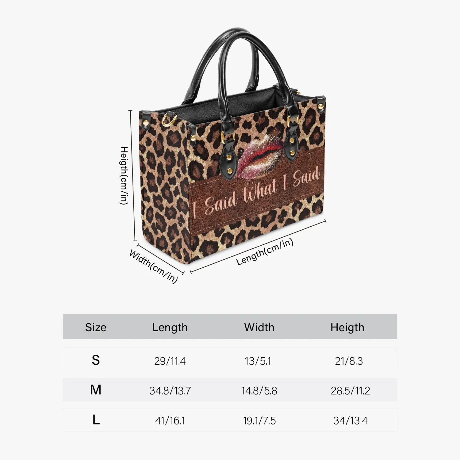 Women's Tote Bag - Leopard Print, Lip, I Said What I Said