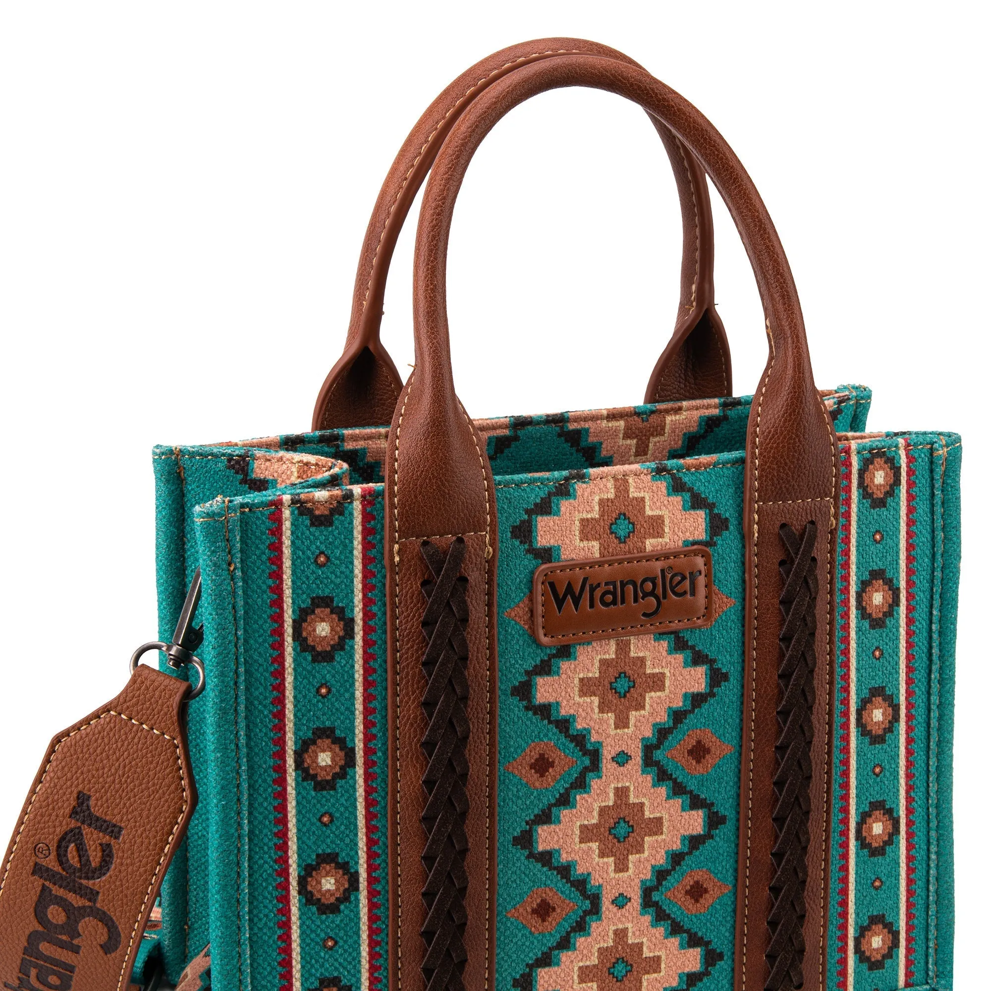 Wrangler Southwestern Print Small Canvas Tote/Crossbody Bag (WG2203-8120STQ)