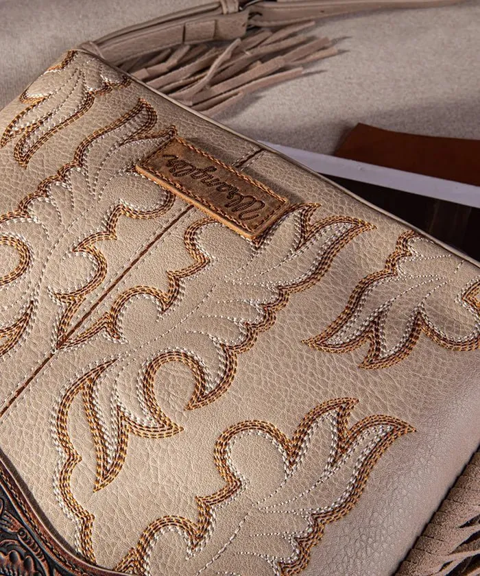 Wrangler Tooled Fringed Crossbody Bag