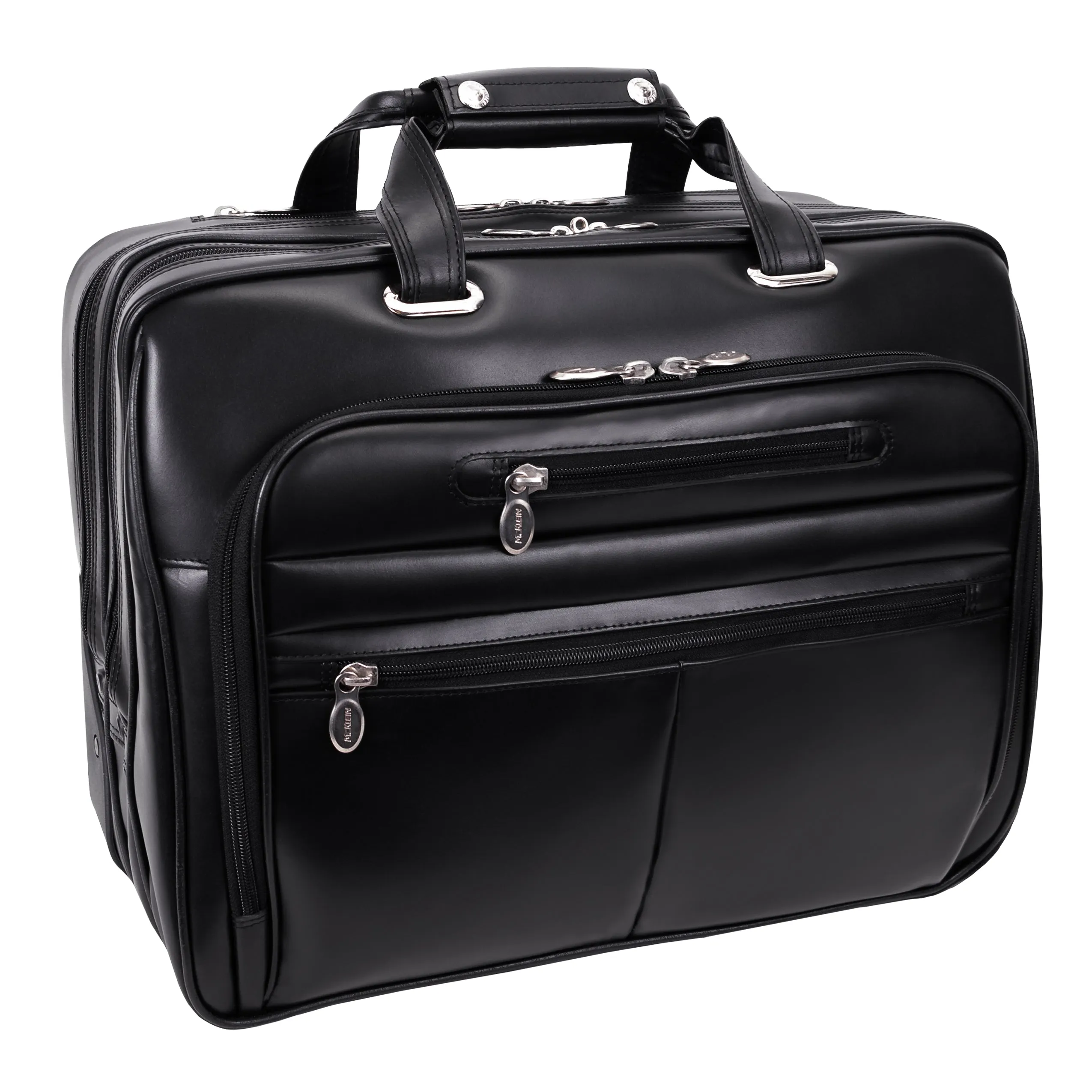 WRIGHTWOOD | 17” Leather Wheeled Laptop Briefcase